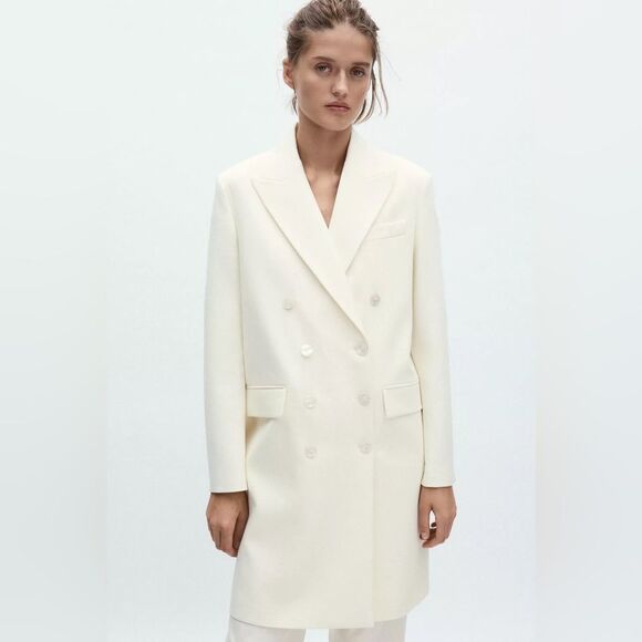 ZARA ZW COLLECTION WOOL BLEND FROCK COAT - Picture 7 of 10